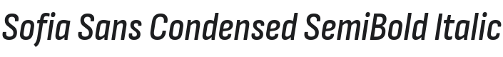 Sofia Sans Condensed SemiBold Italic Font Preview