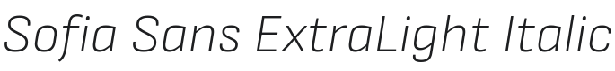 Sofia Sans ExtraLight Italic Font Preview