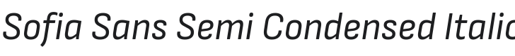 Sofia Sans Semi Condensed Italic Font Preview