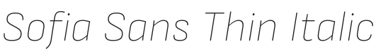 Sofia Sans Thin Italic Font Preview