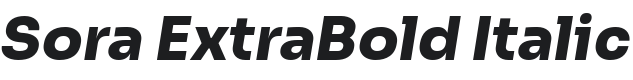 Sora ExtraBold Italic Font Preview