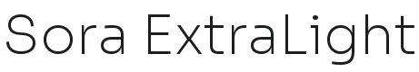 Sora ExtraLight Font Preview