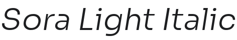 Sora Light Italic Font Preview