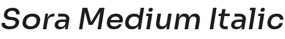 Sora Medium Italic Font Preview
