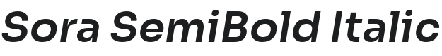 Sora SemiBold Italic Font Preview