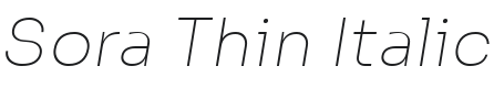 Sora Thin Italic Font Preview