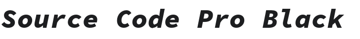 Source Code Pro Black Italic Font Preview