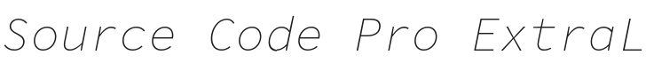Source Code Pro ExtraLight Italic Font Preview