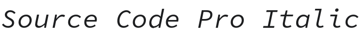 Source Code Pro Italic Font Preview