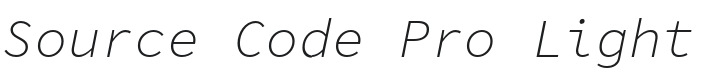 Source Code Pro Light Italic Font Preview