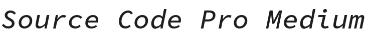 Source Code Pro Medium Italic Font Preview