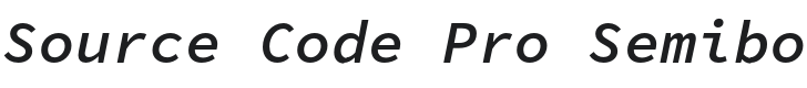 Source Code Pro Semibold Italic Font Preview