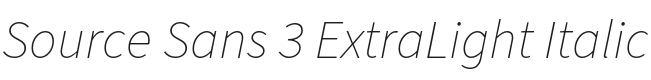 Source Sans 3 ExtraLight Italic Font Preview