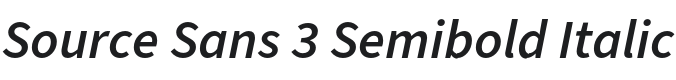 Source Sans 3 Semibold Italic Font Preview