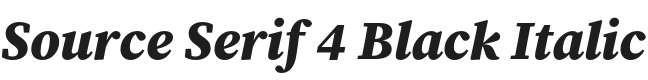 Source Serif 4 Black Italic Font Preview