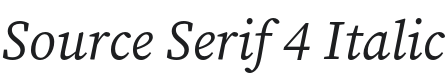 Source Serif 4 Italic Font Preview