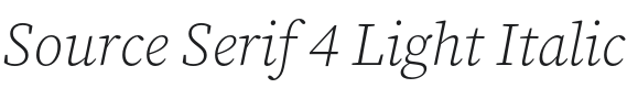 Source Serif 4 Light Italic Font Preview