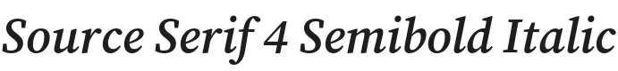 Source Serif 4 Semibold Italic Font Preview