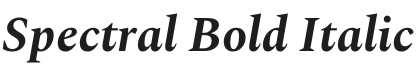 Spectral Bold Italic Font Preview