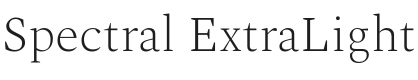 Spectral ExtraLight Font Preview