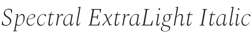 Spectral ExtraLight Italic Font Preview