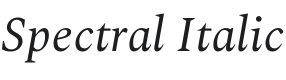 Spectral Italic Font Preview