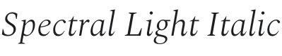 Spectral Light Italic Font Preview