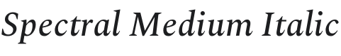 Spectral Medium Italic Font Preview