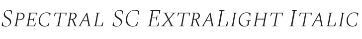 Spectral SC ExtraLight Italic Font Preview
