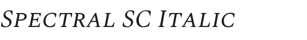 Spectral SC Italic Font Preview