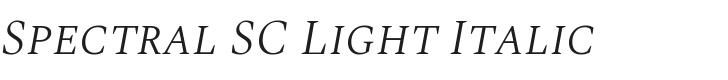 Spectral SC Light Italic Font Preview