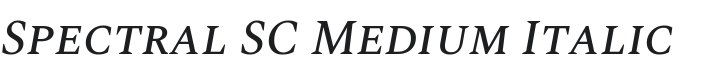 Spectral SC Medium Italic Font Preview