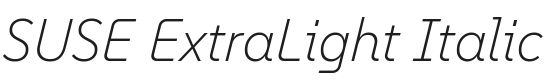 SUSE ExtraLight Italic Font Preview