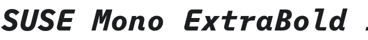 SUSE Mono ExtraBold Italic Font Preview