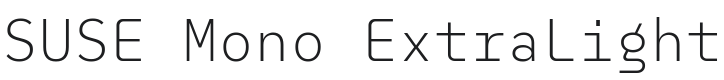 SUSE Mono ExtraLight Font Preview