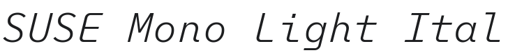 SUSE Mono Light Italic Font Preview