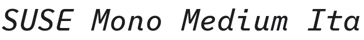 SUSE Mono Medium Italic Font Preview