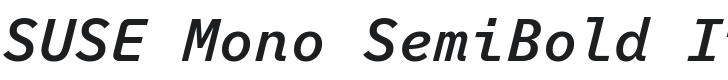 SUSE Mono SemiBold Italic Font Preview