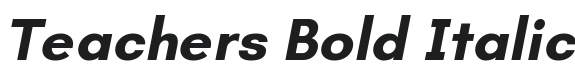 Teachers Bold Italic Font Preview