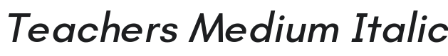 Teachers Medium Italic Font Preview