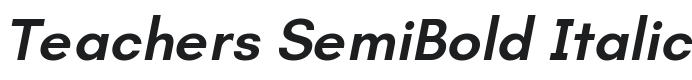 Teachers SemiBold Italic Font Preview