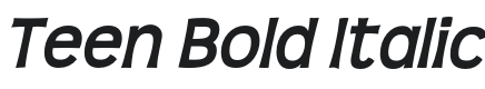 Teen-Bold Italic Font Preview