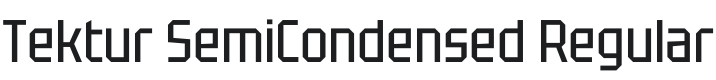 Tektur SemiCondensed Regular Font Preview