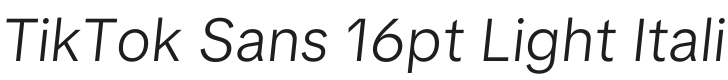 TikTok Sans 16pt Light Italic Font Preview