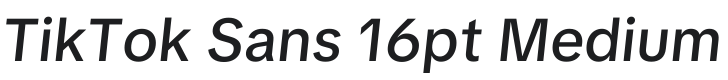 TikTok Sans 16pt Medium Italic Font Preview