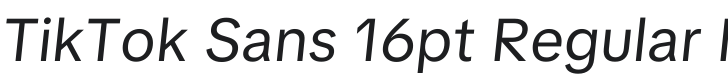 TikTok Sans 16pt Regular Italic Font Preview