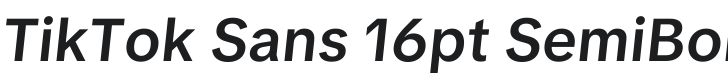 TikTok Sans 16pt SemiBold Italic Font Preview