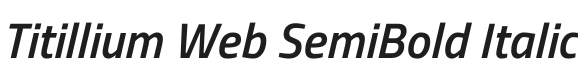 Titillium Web SemiBold Italic Font Preview