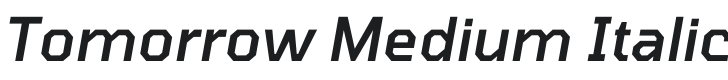 Tomorrow Medium Italic Font Preview