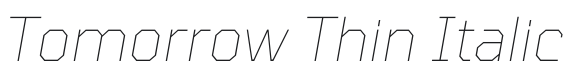 Tomorrow Thin Italic Font Preview